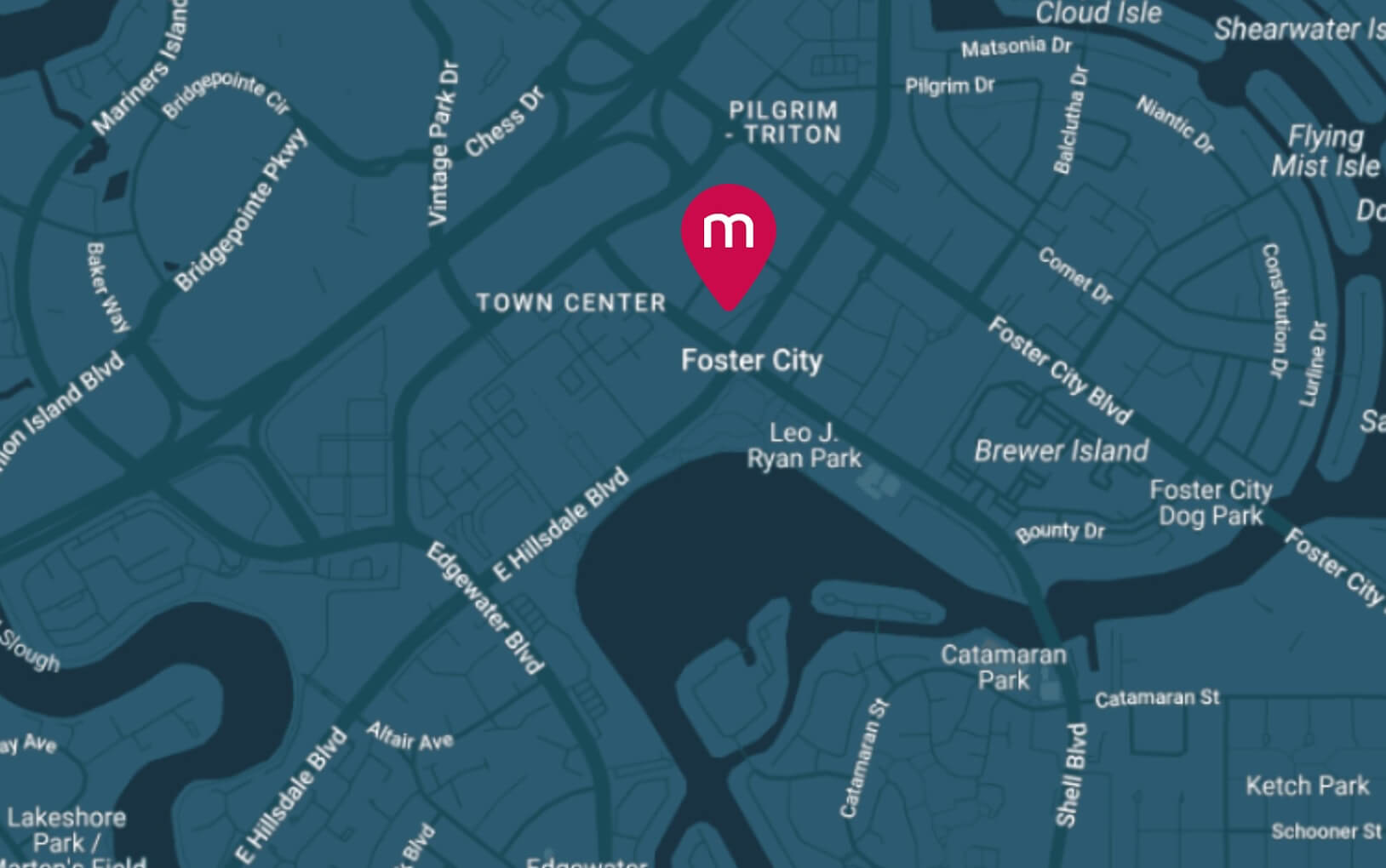 A map view showing the Mirum corporate headquarters office in Foster City, CA.